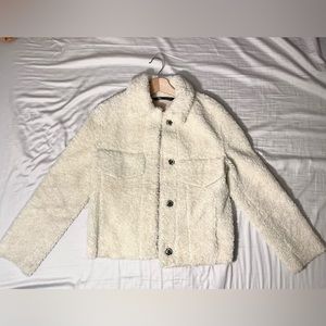 Zara white fluffy jacket
